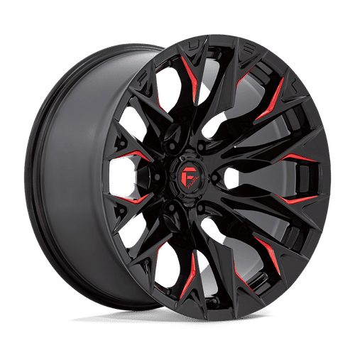 Fuel D823 GLOSS BLACK MILLED WITH CANDY RED 24x12 5x127 Wheels | Offset: -44 | Backspace: 4.77 | Bore: 71.5