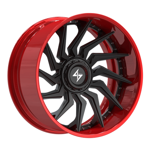 SENTALI BFX BFX4 Red Lip / Matte Black Centre 22x12 8x165.1/8x180 Wheels | Offset: -44 | Backspace: nan | Bore: 125.2