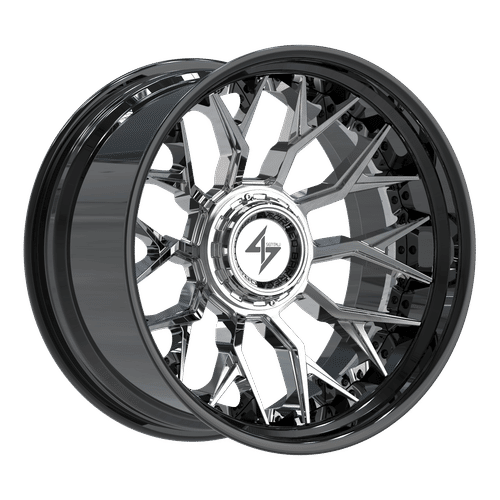 SENTALI BFX BFX2 Gloss Black Lip / Chrome Centre 22x12 8x165.1/8x170 Wheels | Offset: -44 | Backspace: nan | Bore: 125.2