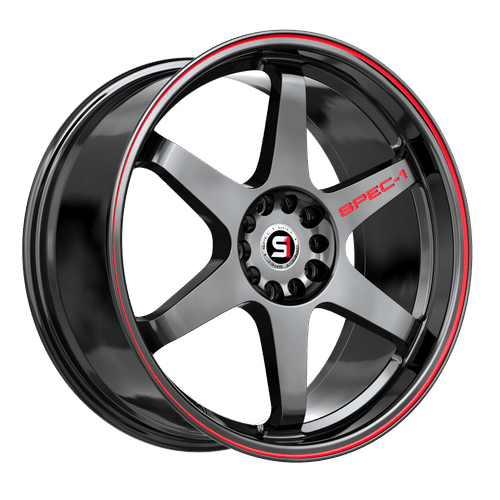 SPEC-1 RACING STP-33GBRL Gloss Black / Red Line 18x8.5 5x114.3/5x120 Wheels | Offset: 38 | Backspace: 6.25 | Bore: 73.1