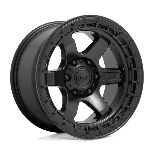 Fuel D750 MATTE BLACK WITH BLACK RING 18x9 6x114.3 Wheels | Offset: 1 | Backspace: 5.04 | Bore: 66.06