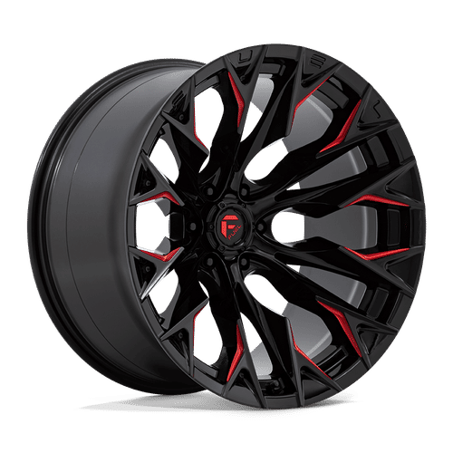 Fuel D823 GLOSS BLACK MILLED WITH CANDY RED 22x12 6x135 Wheels | Offset: -44 | Backspace: 4.77 | Bore: 87.1