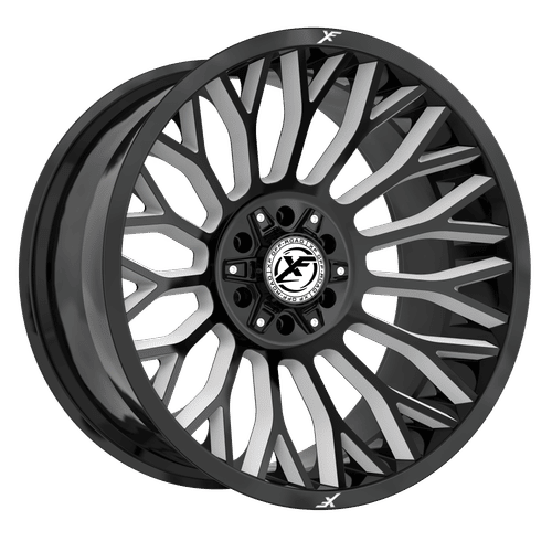 XF OFFROAD XF-237 Gloss Black Milled 22x12 8x170/8x180 Wheels | Offset: -44 | Backspace: nan | Bore: 125.2