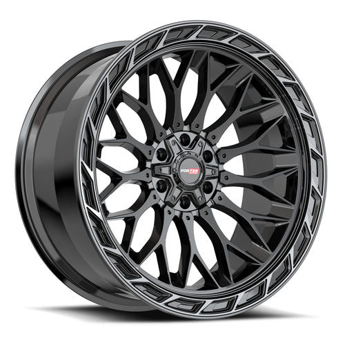 VORTEK VRP-503BDCTR Black Diamond Cut Ring W/ Dark Tint 22x10 5x127/5x139.7 Wheels | Offset: -18 | Backspace: 4.75 | Bore: 78.1