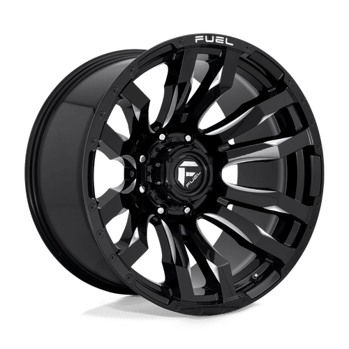 Fuel D673 GLOSS BLACK MILLED 22x12 8x180 Wheels | Offset: -44 | Backspace: 4.77 | Bore: 125.1