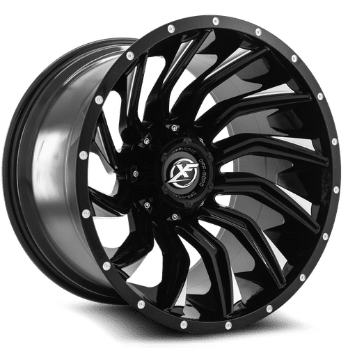XF OFFROAD XF-224 Gloss Black Milled 20x10 8x165.1/8x180 Wheels | Offset: -24 | Backspace: nan | Bore: 125.2