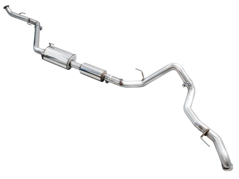 AWE Tuning 0FG Exhaust with BashGuard for 3rd Gen Tacoma - Dual Chrome Silver Tips (3015-32826)