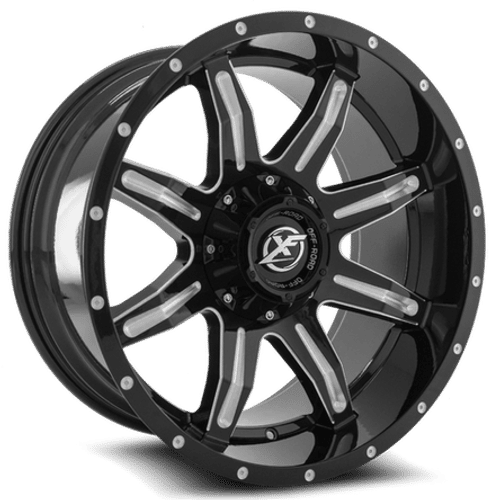 XF OFFROAD XF-215 Gloss Black Milled 20x9 6x135/6x139.7 Wheels | Offset: 0 | Backspace: nan | Bore: 106.4