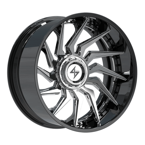 SENTALI BFX BFX4 Gloss Black Lip / Chrome Centre 22x12 8x165.1/8x180 Wheels | Offset: -44 | Backspace: nan | Bore: 125.2