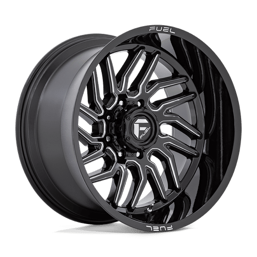 Fuel D807 GLOSS BLACK MILLED 22x12 8x165.1 Wheels | Offset: -44 | Backspace: 4.77 | Bore: 125.1