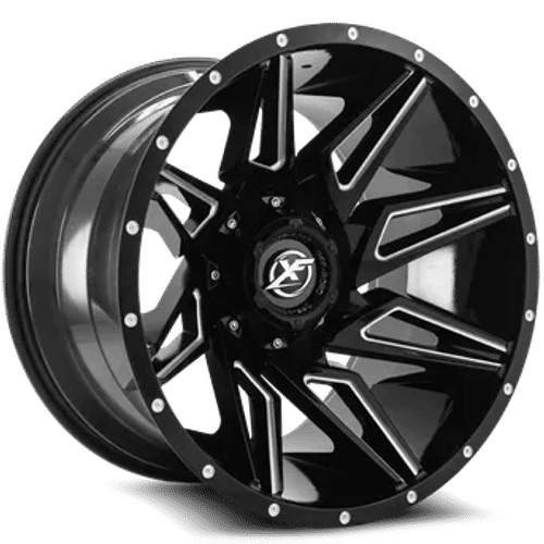 XF OFFROAD XF-218 Gloss Black Milled 20x9 5x127/5x139.7 Wheels | Offset: 0 | Backspace: 126.3 | Bore: 78.1