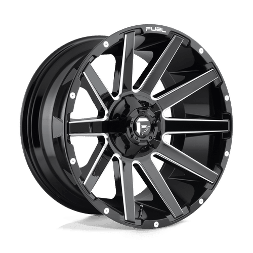 Fuel D615 GLOSS BLACK MILLED 24x12 5x127/5x139.7 Wheels | Offset: -44 | Backspace: 4.77 | Bore: 87.1