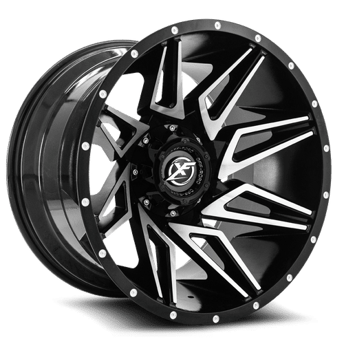 XF OFFROAD XF-218 Gloss Black Machined 22x12 8x165.1/8x180 Wheels | Offset: -44 | Backspace: nan | Bore: 125.2