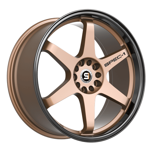 SPEC-1 RACING SPT-33MZBL Matte Bronze Black Lip 17x8 5x108/5x114.3 Wheels | Offset: 38 | Backspace: 6 | Bore: 73.1