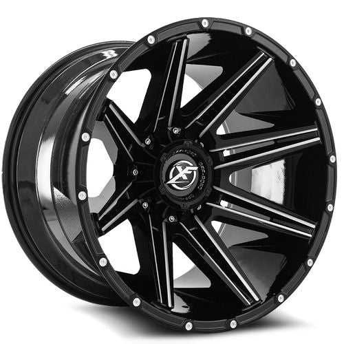 XF OFFROAD XF-220 Gloss Black Milled 20x9 6x135/6x139.7 Wheels | Offset: 0 | Backspace: 5 | Bore: 106.4