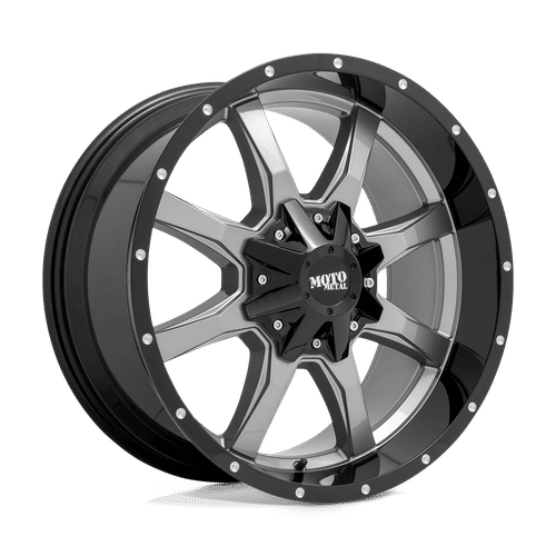 Moto Metal MO970 GLOSS GRAY CENTER GLOSS BLACK LIP 17x8 8x165.1 Wheels | Offset: 0 | Backspace: 4.5 | Bore: 125.1