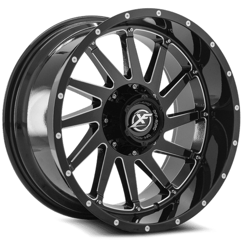 XF OFFROAD XF-216 Gloss Black Milled 20x9 5x139.7/5x150 Wheels | Offset: 0 | Backspace: nan | Bore: 110.3