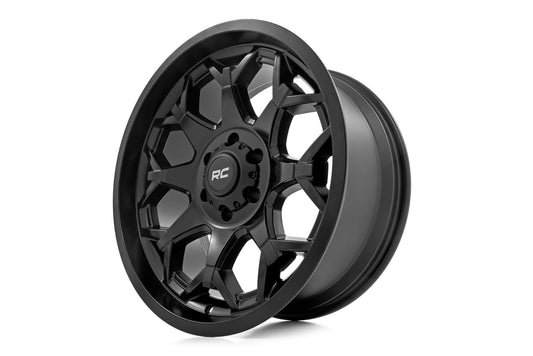 Rough Country 80 Series Wheel | One-Piece | Semi Gloss Black | 20x10 | 5x5 | -19mm