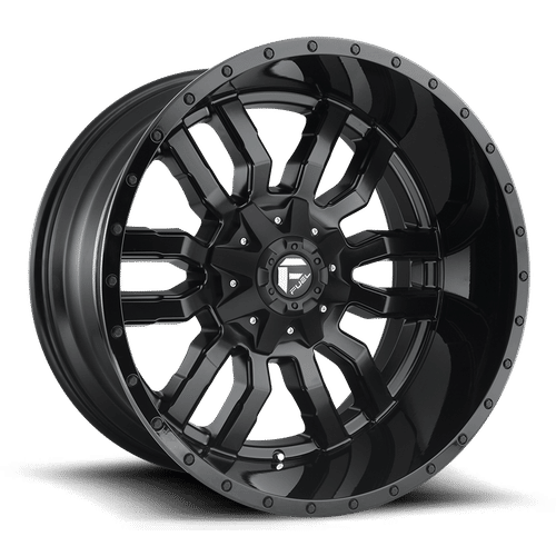 Fuel D596 SLEDGE MATTE BLACK GLOSS BLACK LIP 22x10 8x170 Wheels | Offset: 10 | Backspace: 5.89 | Bore: 125.1