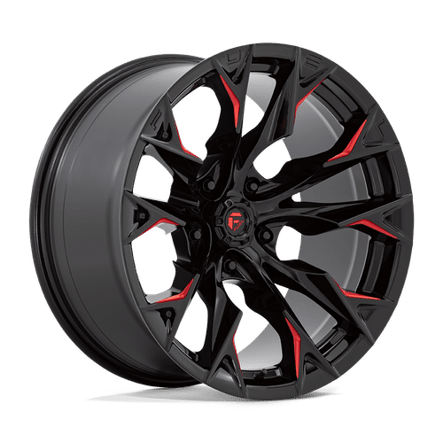 Fuel D823 GLOSS BLACK MILLED WITH CANDY RED 20x10 5x139.7 Wheels | Offset: -18 | Backspace: 4.79 | Bore: 78.1