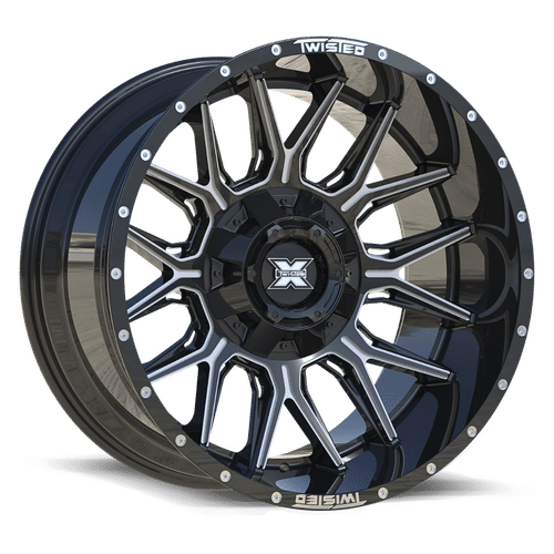 TWISTED OFF-ROAD TW1 Gloss Black Milled 20x10 8x165.1/8x170 Wheels | Offset: -18 | Backspace: 4.75 | Bore: nan