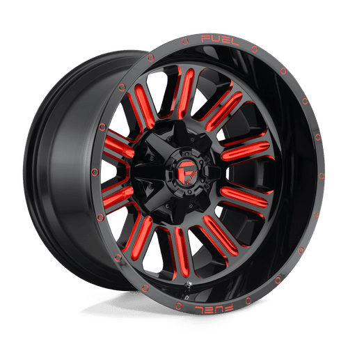 Fuel D621 GLOSS BLACK RED TINTED CLEAR 20x9 8x165.1 Wheels | Offset: 1 | Backspace: 5.04 | Bore: 125.1