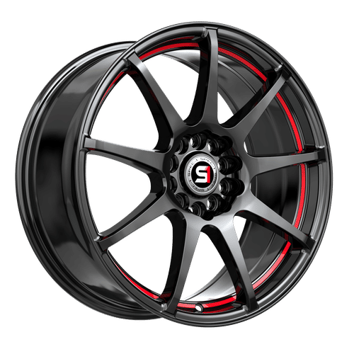 SPEC-1 RACING SP-67GBRL Gloss Black / Red Line 18x8 5x100/5x114.3 Wheels | Offset: 38 | Backspace: 6 | Bore: 73.1