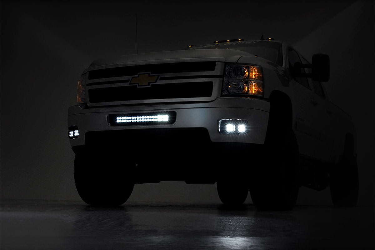 Chevrolet LED Fog Light Kit | Black Series w/ White DRL (11-14 Silverado HD)