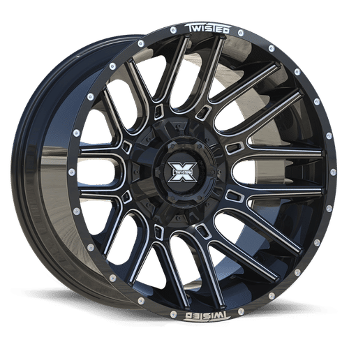 TWISTED OFF-ROAD TW3 Gloss Black Milled 20x10 6x135/6x139.7 Wheels | Offset: -18 | Backspace: 4.75 | Bore: nan