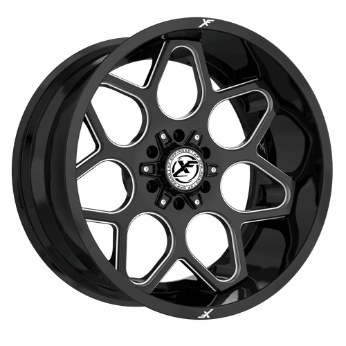 XF OFFROAD XF-233 Gloss Black Milled 20x10 8x165.1/8x170 Wheels | Offset: -12 | Backspace: nan | Bore: 125.2