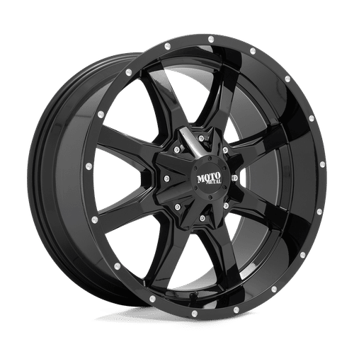 Moto Metal MO970 GLOSS BLACK WITH MILLED LIP 22x10 8x170 Wheels | Offset: -18 | Backspace: 4.79 | Bore: 125.1