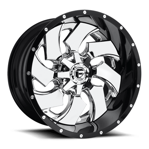 Fuel D240 CLEAVER CHROME PLATED GLOSS BLACK LIP 20x12 5x139.7/5x150 Wheels | Offset: -44 | Backspace: 8.23 | Bore: 110.1