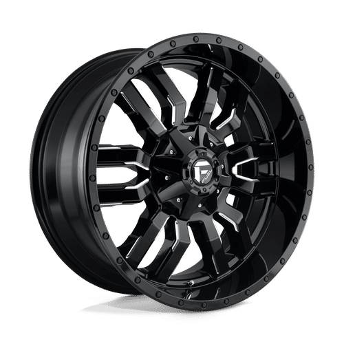 Fuel D595 GLOSS BLACK MILLED 22x10 8x180 Wheels | Offset: 10 | Backspace: 5.89 | Bore: 124.2