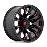 Fuel D823 GLOSS BLACK MILLED WITH CANDY RED 24x12 5x127 Wheels | Offset: -44 | Backspace: 4.77 | Bore: 71.5