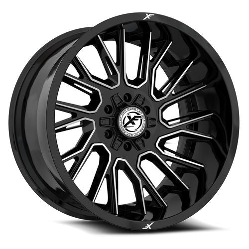 XF OFFROAD XF-230 Gloss Black Machined 22x12 8x165.1/8x180 Wheels | Offset: -44 | Backspace: 4.75 | Bore: 125.2