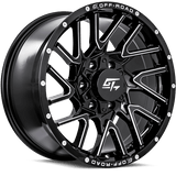 GT OFFROAD Aggression Gloss Black Milled Gloss Black Milled 18x9 5x127/5x139.7 Wheels | Offset: 12 | Backspace: 5.5 | Bore: 78.1