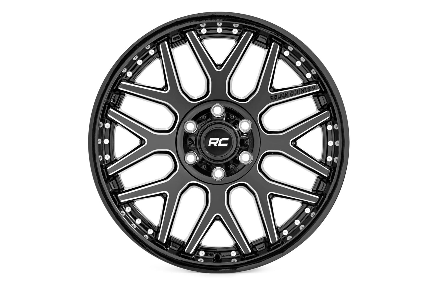 Rough Country 95 Series Wheel | Machined One-Piece | Gloss Black | 20x10 | 6x135 | -19mm