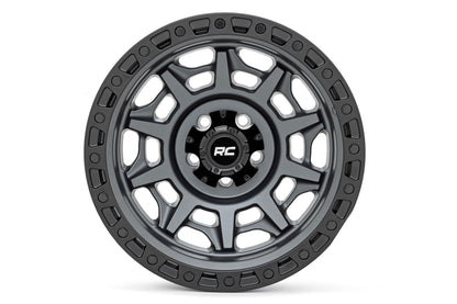 Rough Country 85 Series Wheel | Simulated Beadlock | Gunmetal Gray/Black | 17x9 | 6x5.5 | -12mm