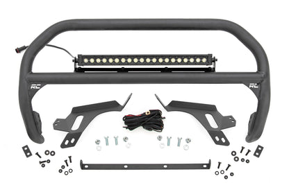 Nudge Bar | w/ Tow Hooks | 20 Inch BLK DRL Single Row LED | Ford Bronco Sport 4WD (21-24)