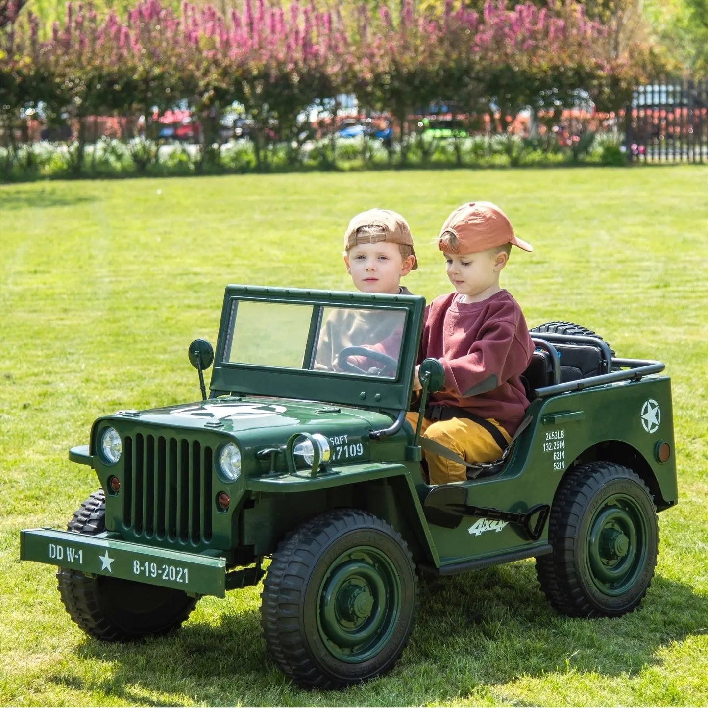 24V Military Willy Truck 3 Seater Electric Ride on