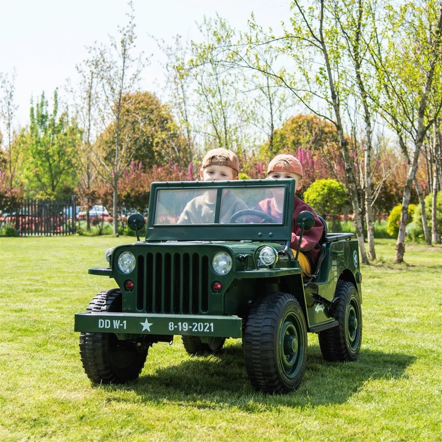 24V Military Willy Truck 3 Seater Electric Ride on