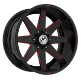 XF OFFROAD XF-236 Gloss Black Milled Red 20x10 8x165.1/8x180 Wheels | Offset: -12 | Backspace: nan | Bore: 125.2