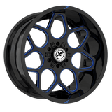 XF OFFROAD XF-233 Gloss Black Milled Blue 20x10 5x127/5x139.7 Wheels | Offset: -12 | Backspace: nan | Bore: 78.1