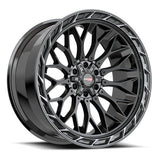 VORTEK VRP-503BDCTR Black Diamond Cut Ring W/ Dark Tint 20x9 5x139.7/5x150 Wheels | Offset: 0 | Backspace: 5 | Bore: 110.3
