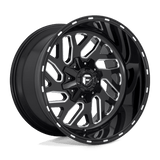 Fuel D581 GLOSS BLACK MILLED 22x12 8x180 Wheels | Offset: -43 | Backspace: 4.81 | Bore: 124.2