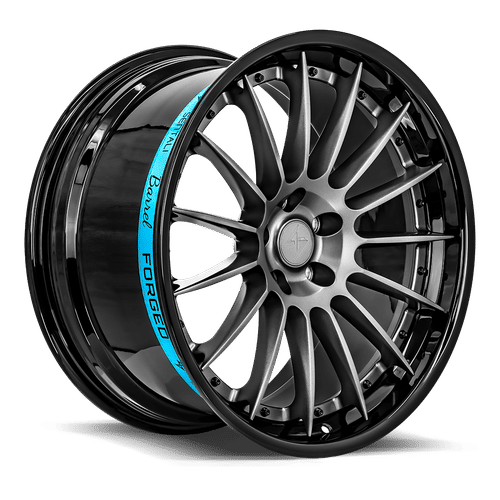 Sentali Barrel Forged SB2 Gloss Black Lip / Matte Gunmetal Centre 19x9.5 5x120 Wheels | Offset: 25 | Backspace: 6.25 | Bore: 72.6