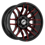 XF OFFROAD XF-232 Gloss Black Milled Red 20x10 5x127/5x139.7 Wheels | Offset: -12 | Backspace: nan | Bore: 78.1