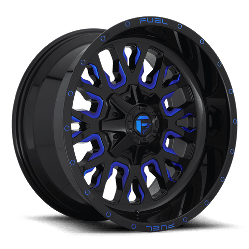 Fuel D645 STROKE GLOSS BLACK BLUE TINTED CLEAR 22x12 5x139.7/5x150 Wheels | Offset: -44 | Backspace: 8.23 | Bore: 110.1