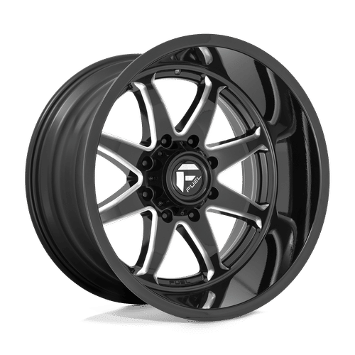 Fuel D749 GLOSS BLACK MILLED 20x9 5x127 Wheels | Offset: 1 | Backspace: 5.04 | Bore: 71.5