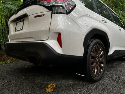 Rally Armor 25-26 Subaru Forester &amp; Hybrid Black UR Mud Flap w/Metallic Black Logo